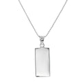 Sterling Silver Rectangular Engravable Pendant Necklace