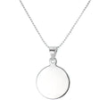 Sterling Silver Round Engravable Pendant Necklace