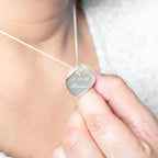 Large Sterling Silver Engravable Heart Charm 16 -24 Inches