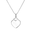 Large Sterling Silver Heart Engravable Pendant Necklace
