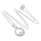 Sterling Silver Round Claddagh Pendant Necklace on 18 Inch Chain