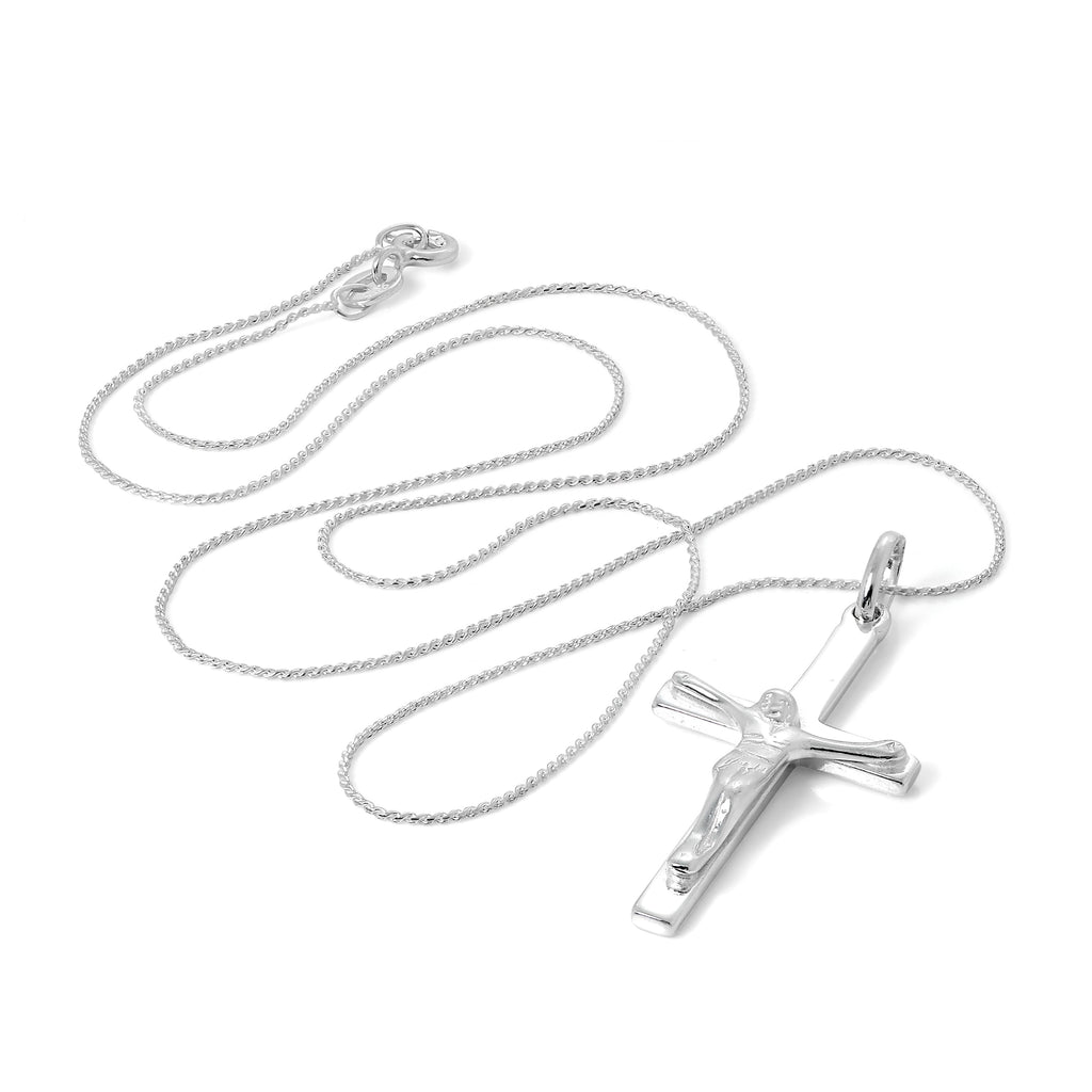 Heavy Sterling Silver Crucifix Cross Pendant Necklace 14 - 28 Inches