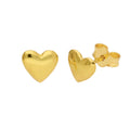 Gold Plated Sterling Silver Heart Stud Earrings