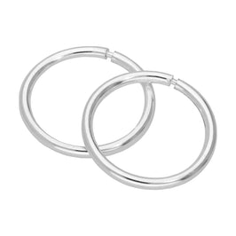 Sterling Silver 1mm Tube Sleeper 14mm Hoop Earrings