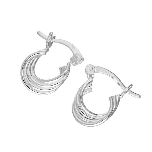 Sterling Silver Overlapping Circles Hoop Earrings