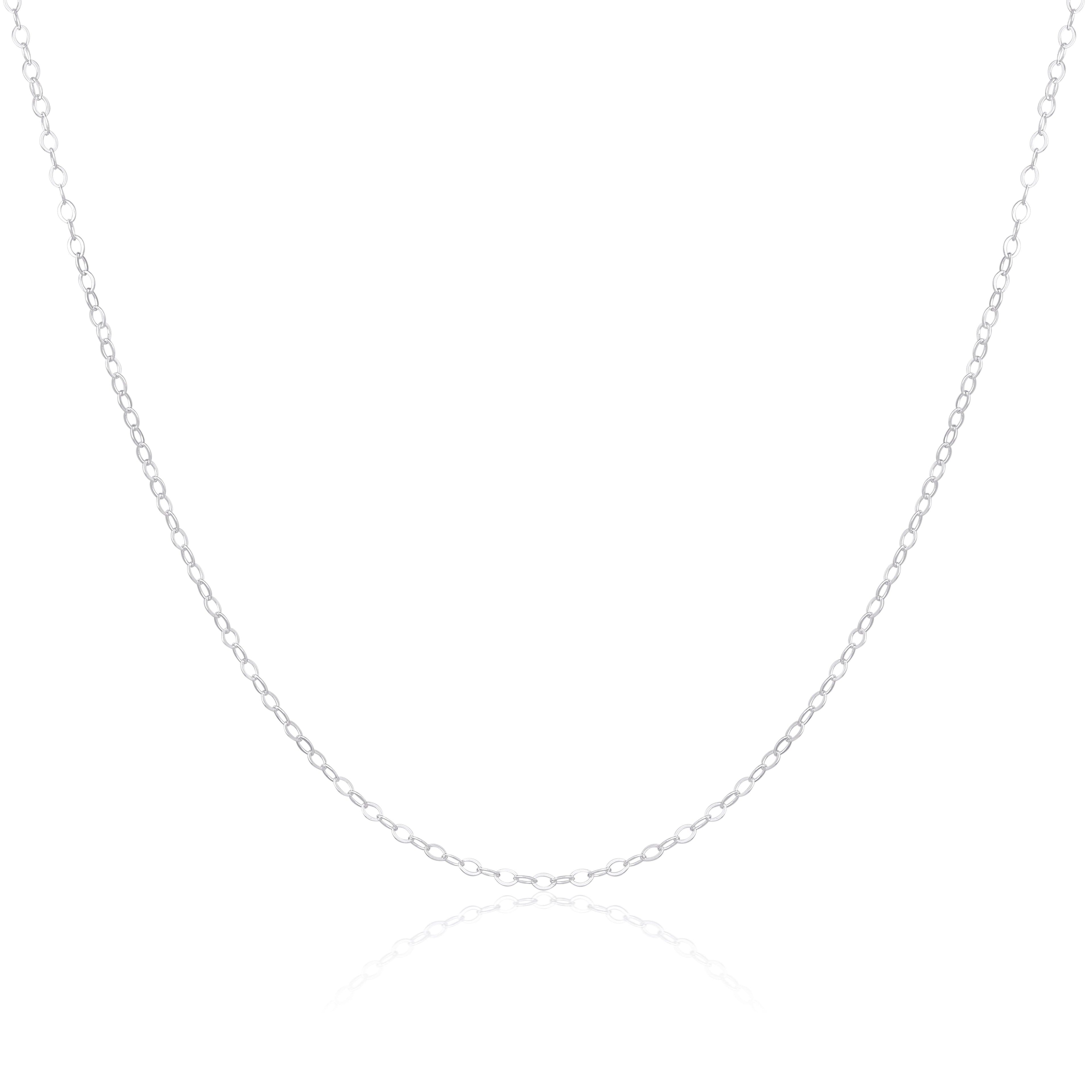 Light Sterling Silver Flat Cable Chain Necklace 16 - 22 Inches