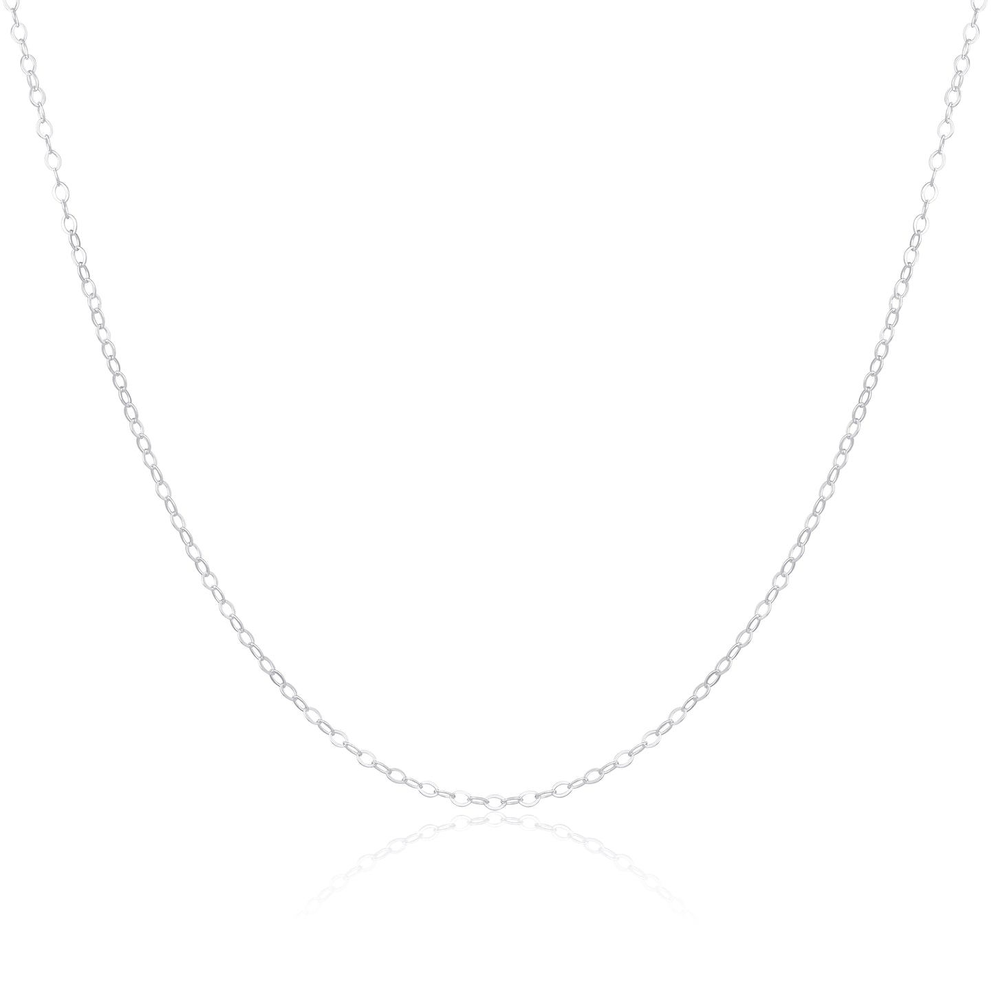 Light Sterling Silver Flat Cable Chain Necklace 16 - 22 Inches