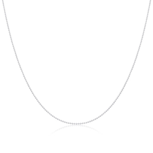 Sterling Silver 1mm Bead Chain 14 - 22 Inches