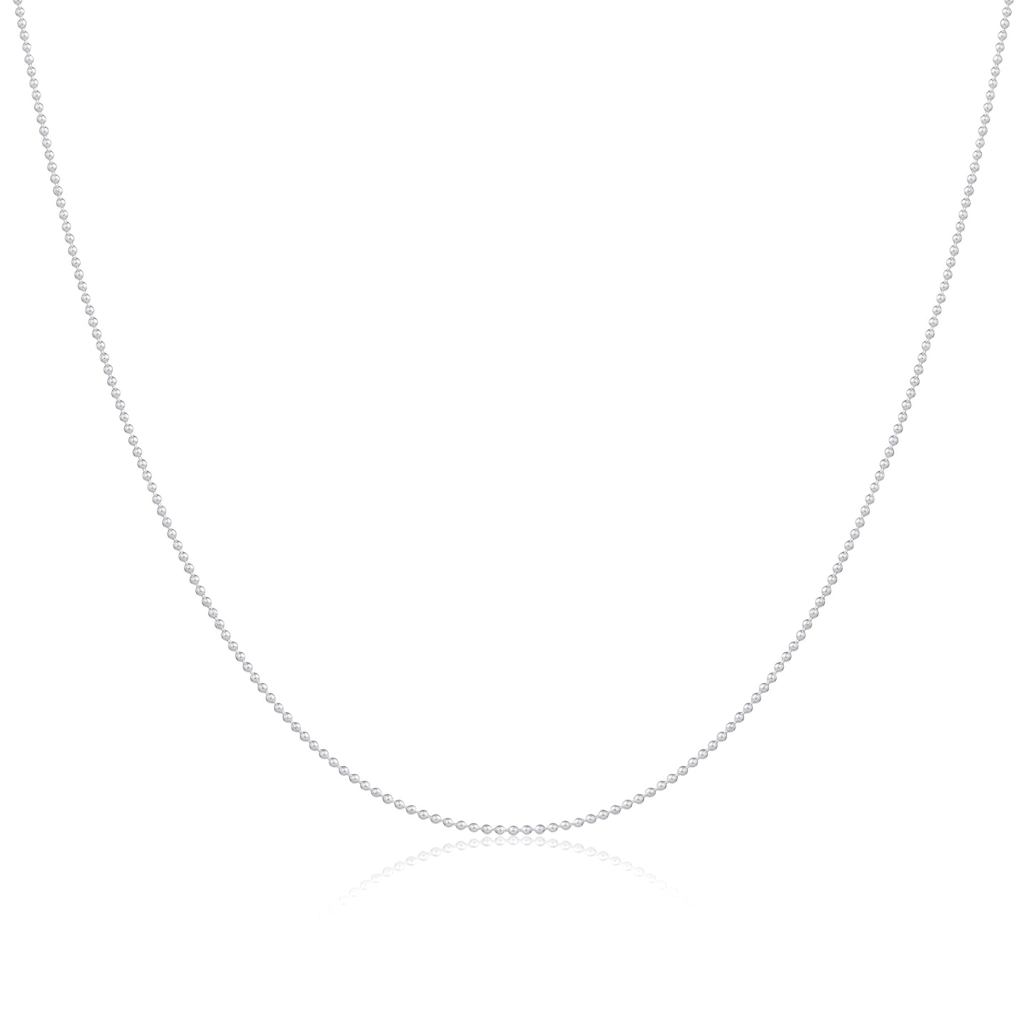 Sterling Silver 1mm Bead Chain 14 - 22 Inches