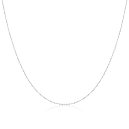 Sterling Silver 1mm Bead Chain 14 - 22 Inches