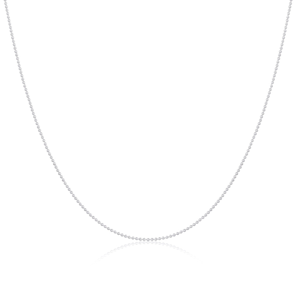 Sterling Silver 1mm Bead Chain 14 - 22 Inches