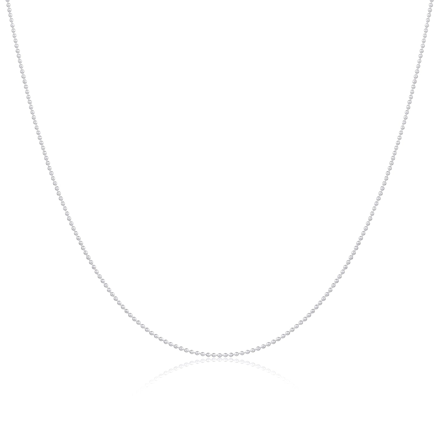 Sterling Silver 1mm Bead Chain 14 - 22 Inches