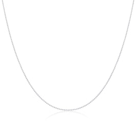 Sterling Silver 1mm Bead Chain 14 - 22 Inches
