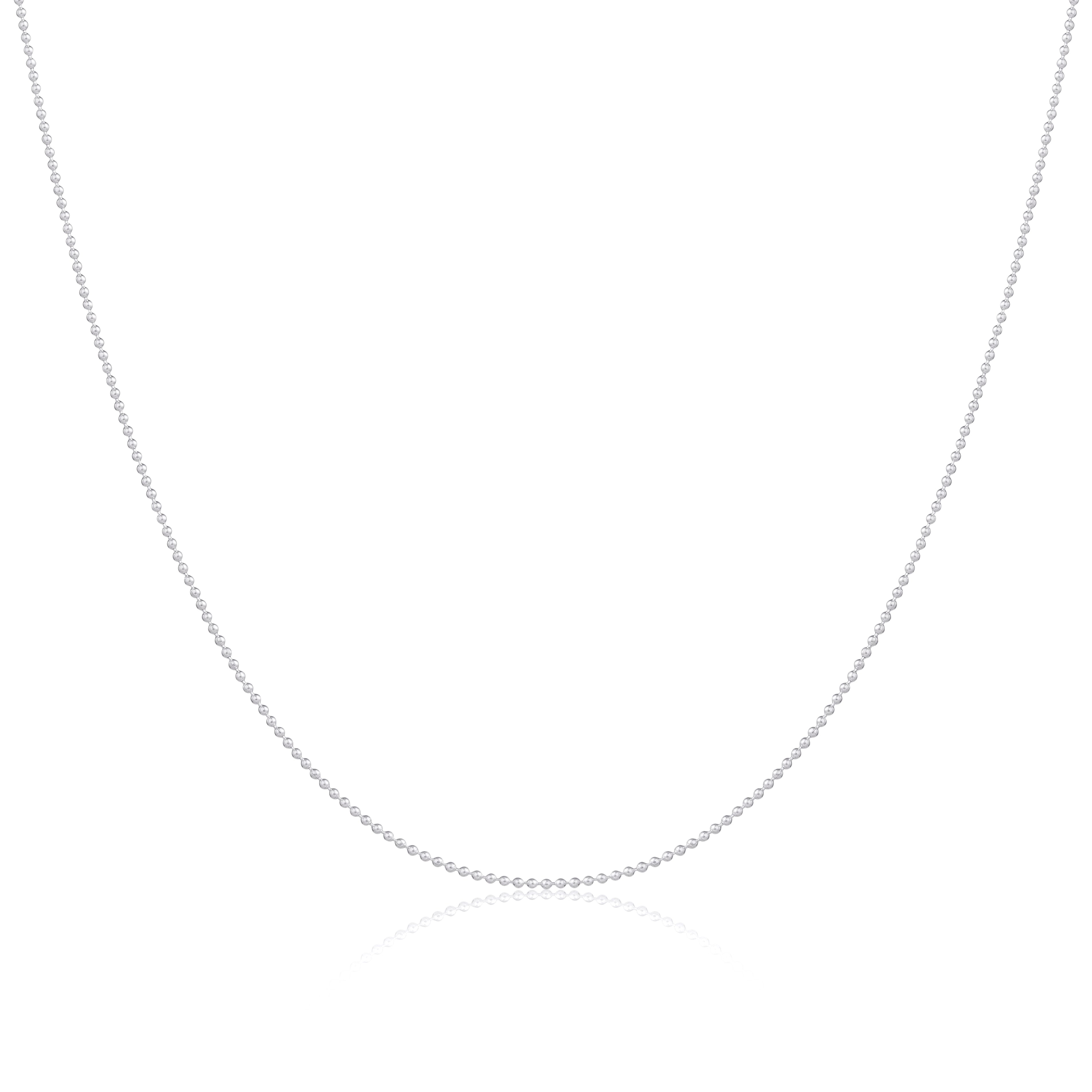 Sterling Silver 1mm Bead Chain 14 - 22 Inches