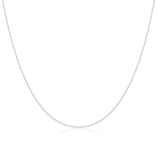 Sterling Silver 1mm Bead Chain 14 - 22 Inches