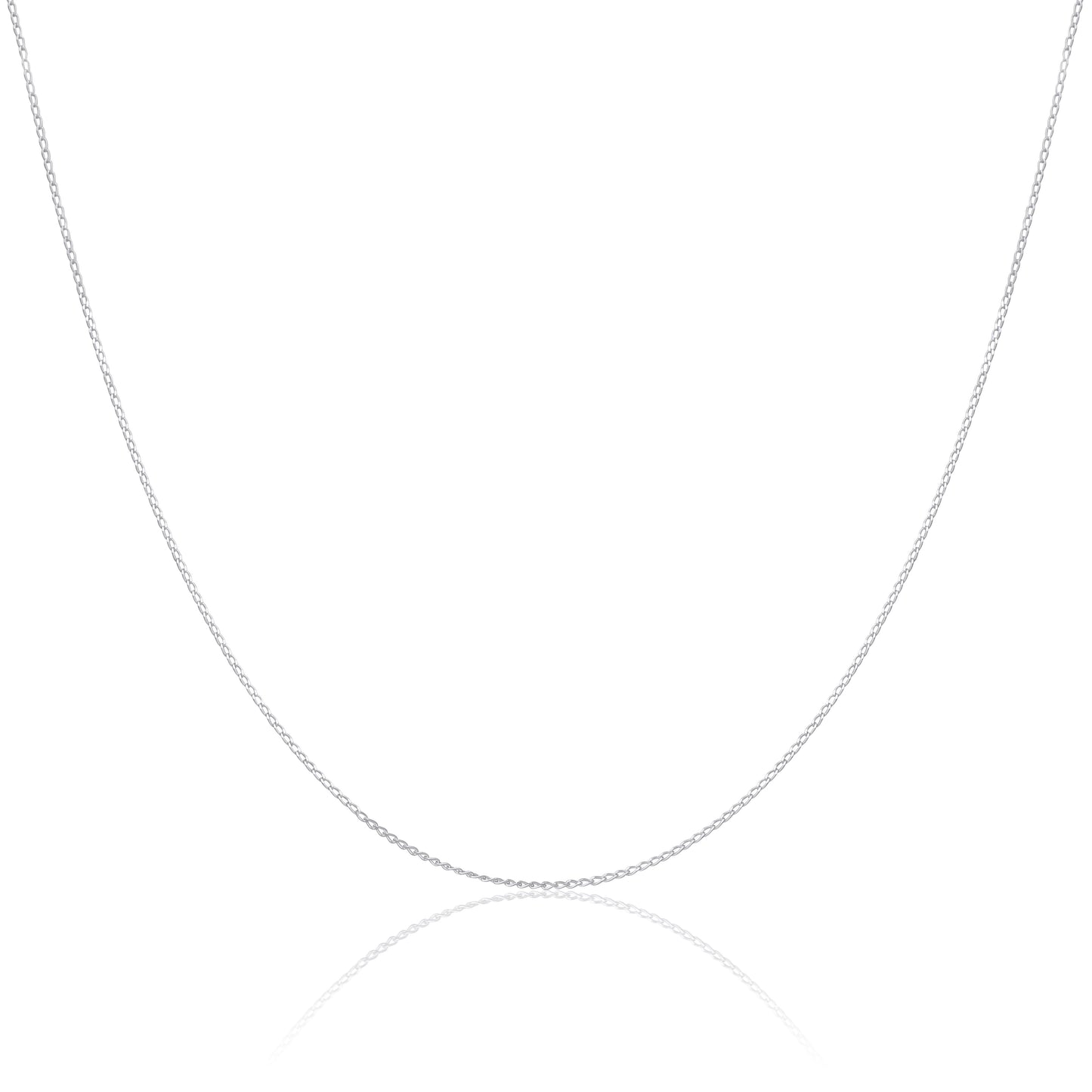 Sterling Silver Diamond Cut Elongated Curb Chain 14 - 22 Inches