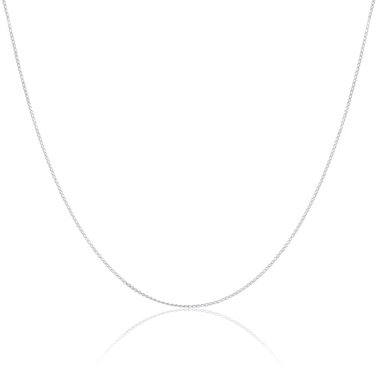 Sterling Silver Diamond Cut Elongated Curb Chain 14 - 22 Inches
