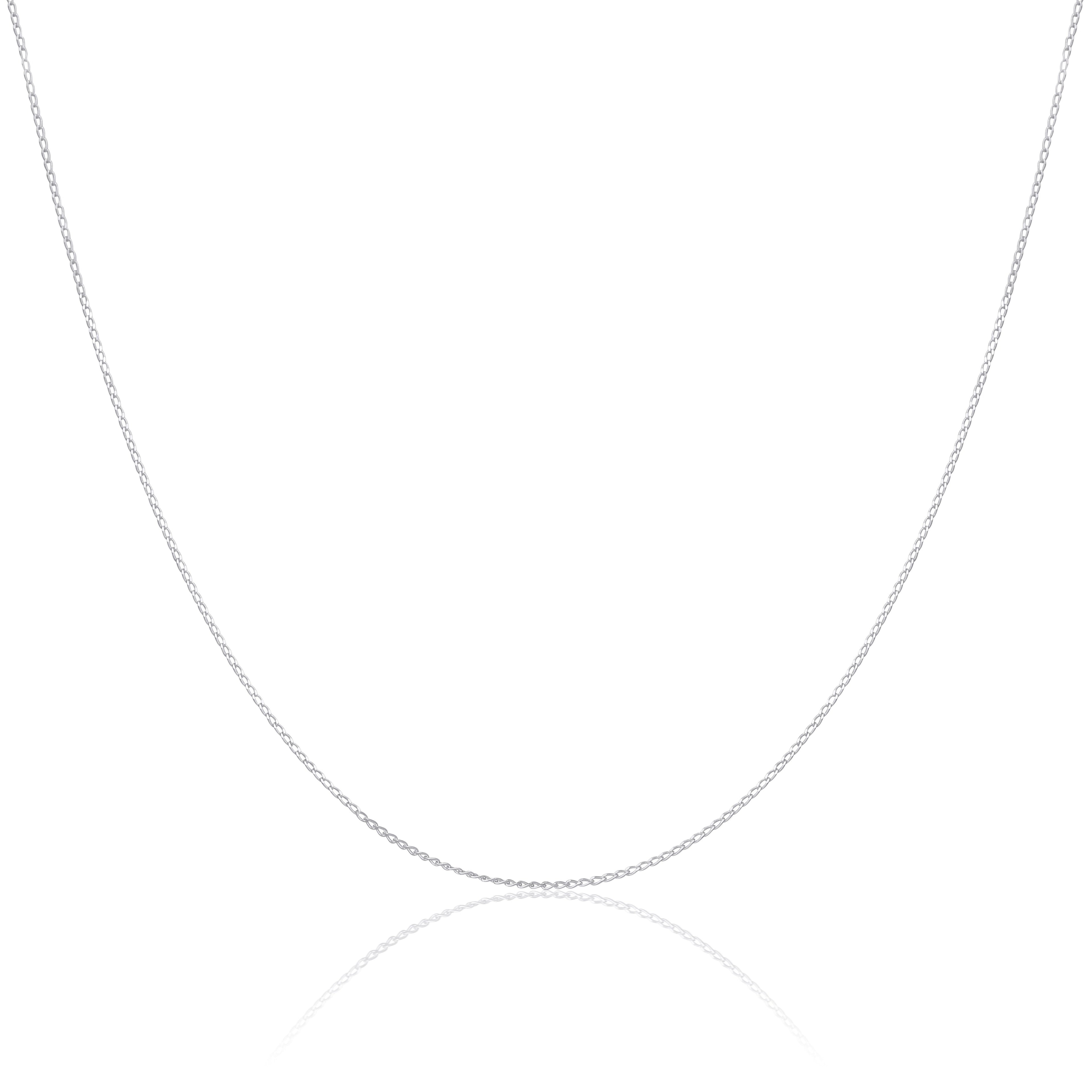 Sterling Silver Diamond Cut Elongated Curb Chain 14 - 22 Inches