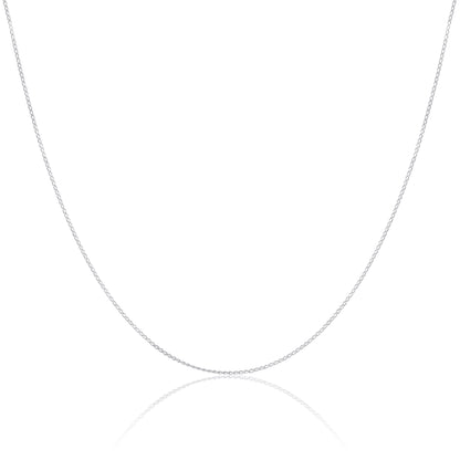 Sterling Silver Diamond Cut Elongated Curb Chain 14 - 22 Inches