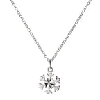 Sterling Silver 18 Inch Diamond Cut Snowflake Necklace