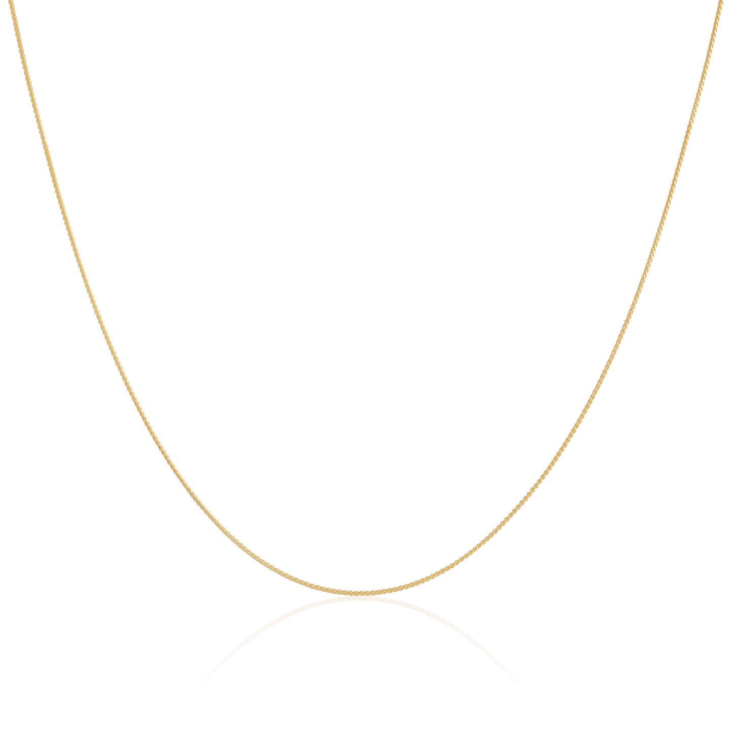 Gold Plated Sterling Silver Foxtail Chain 14 - 22 Inches