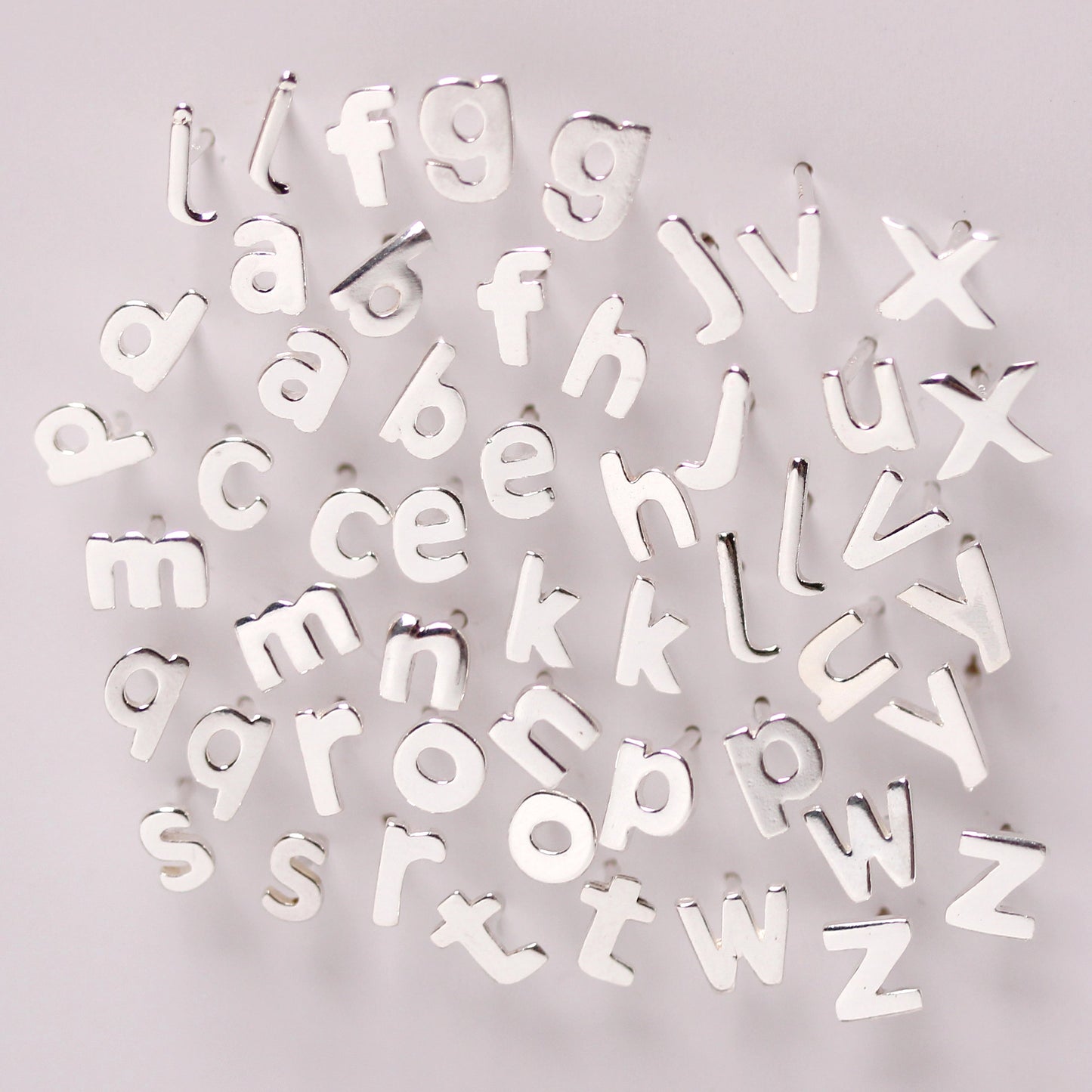 Sterling Silver Alphabet Letter Stud Earrings
