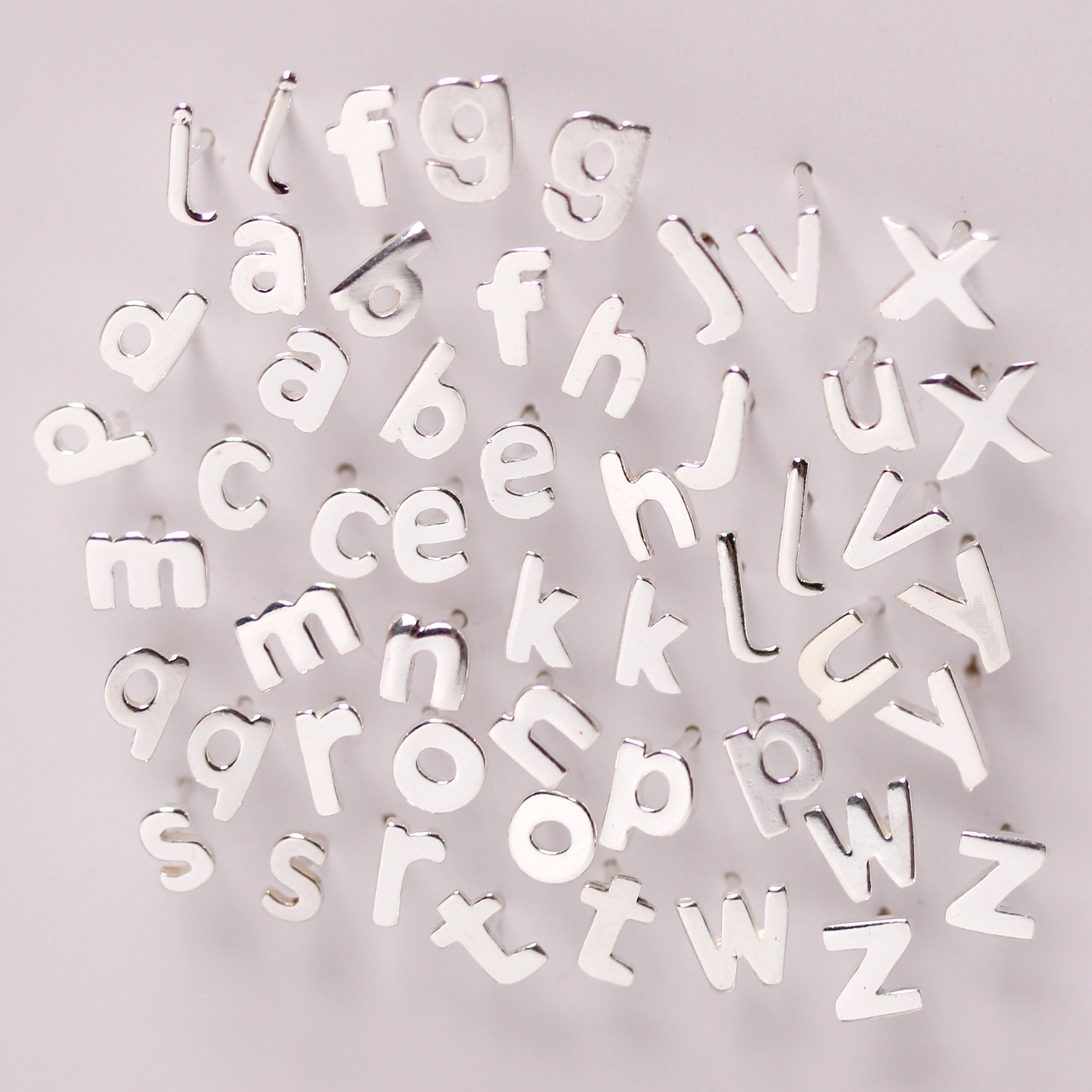 Sterling Silver Alphabet Letter Stud Earrings