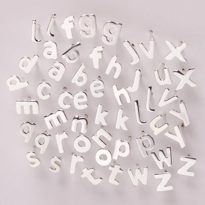 Sterling Silver Alphabet Letter Stud Earrings