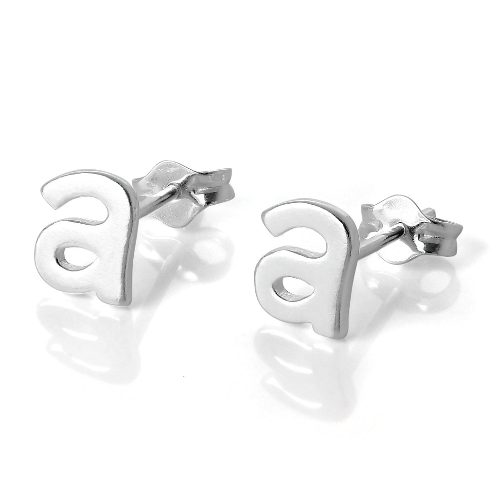 Sterling Silver Alphabet Letter Stud Earrings