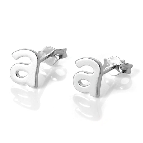 Sterling Silver Alphabet Letter Stud Earrings