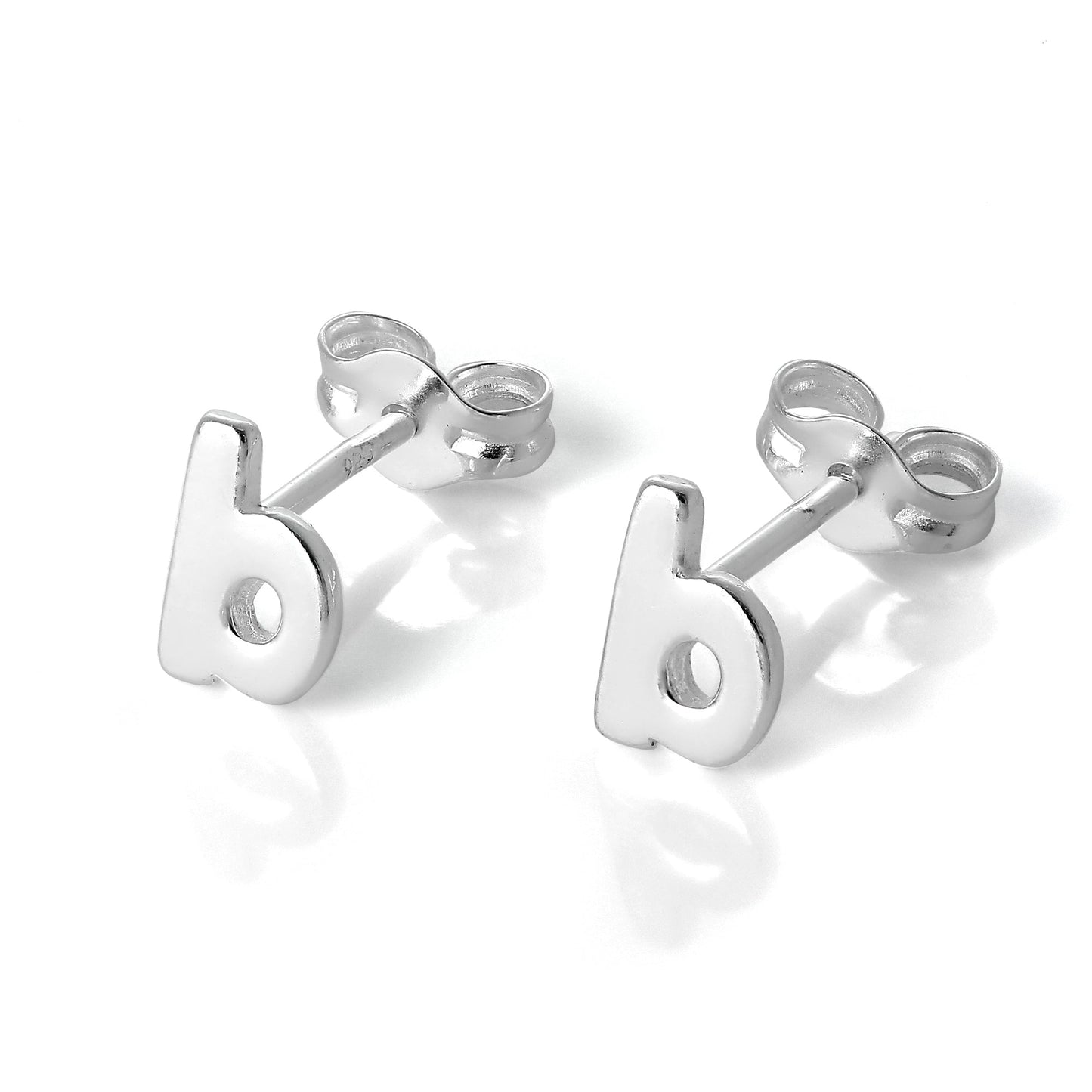 Sterling Silver Alphabet Letter Stud Earrings