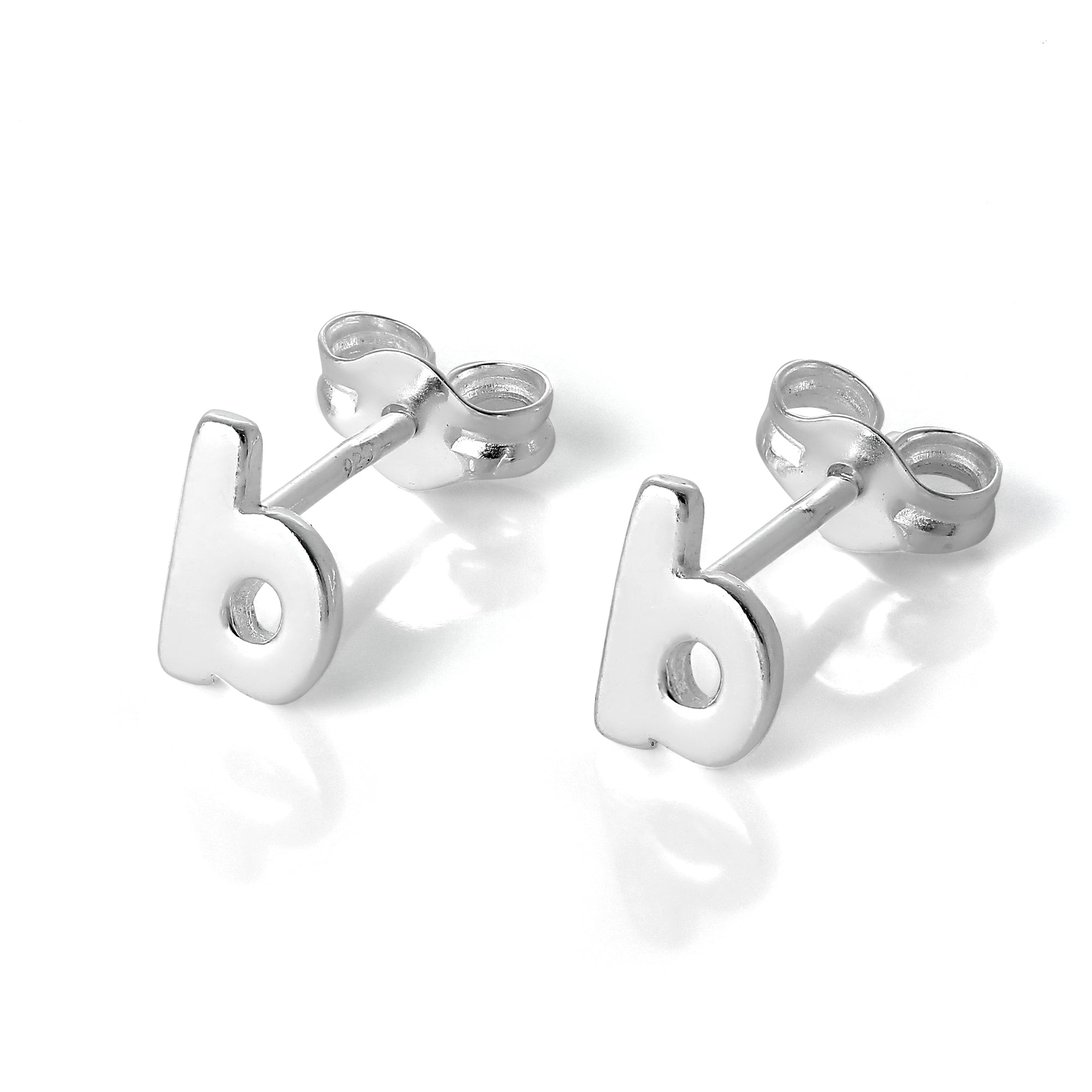 Sterling Silver Alphabet Letter Stud Earrings