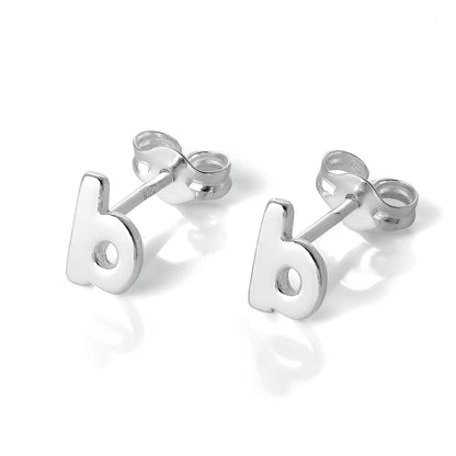 Sterling Silver Alphabet Letter Stud Earrings