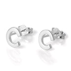 Sterling Silver Alphabet Letter Stud Earrings