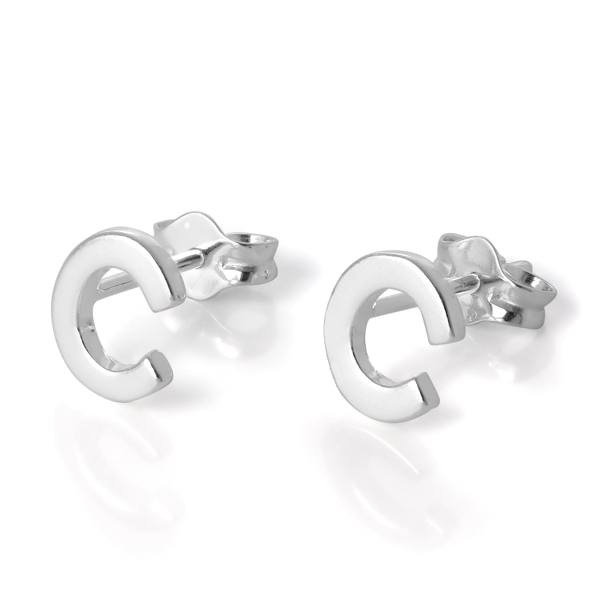 Sterling Silver Alphabet Letter Stud Earrings