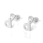 Sterling Silver Alphabet Letter Stud Earrings
