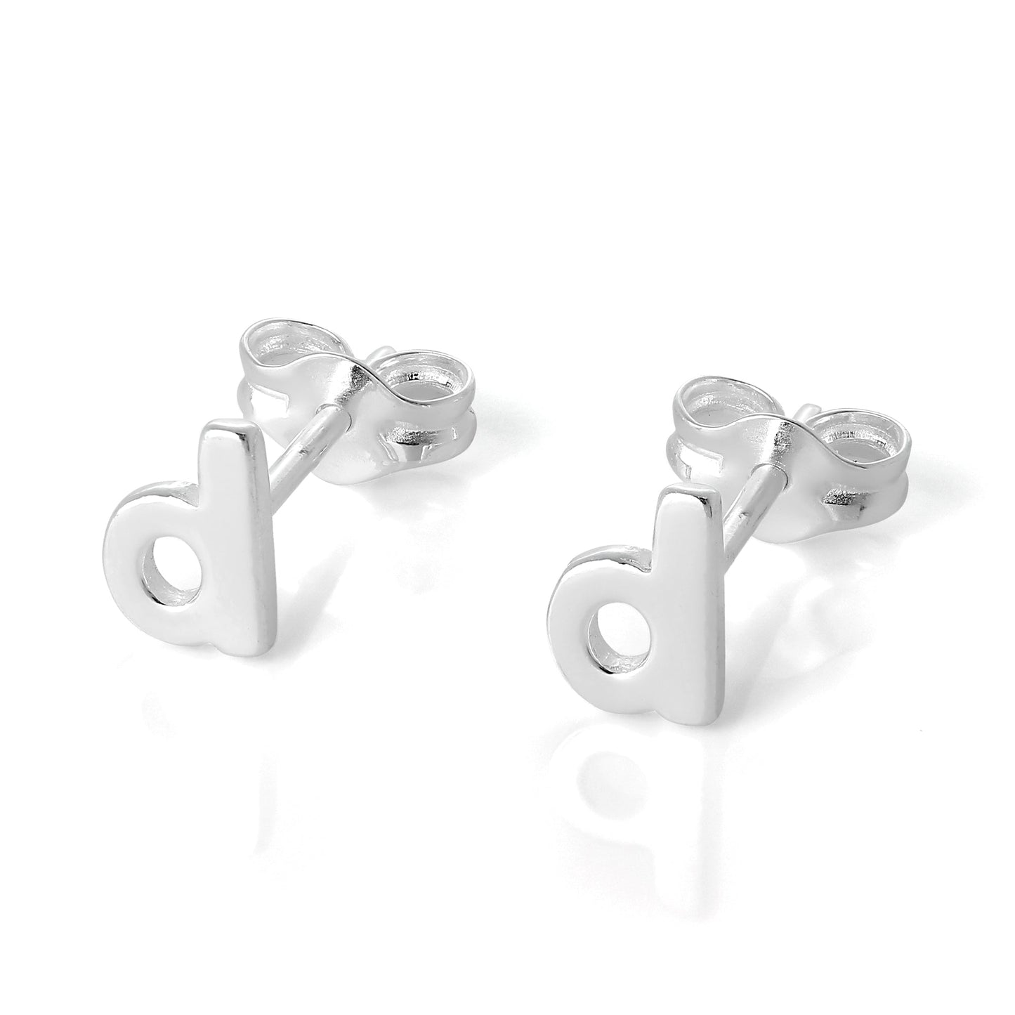 Sterling Silver Alphabet Letter Stud Earrings