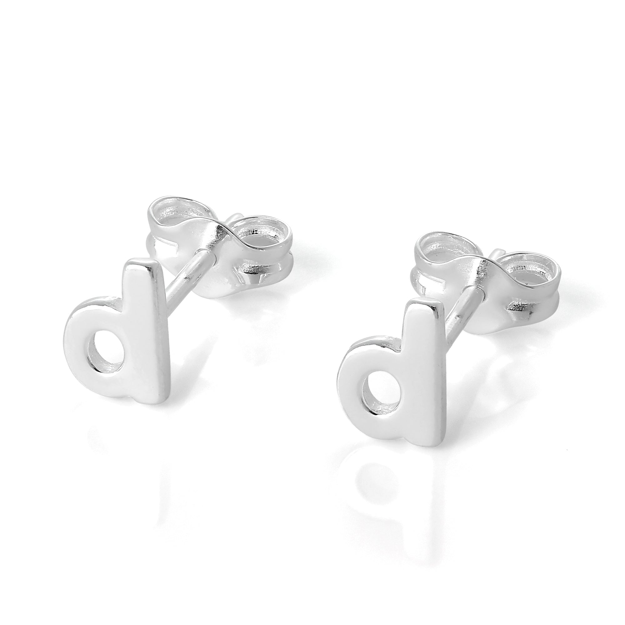 Sterling Silver Alphabet Letter Stud Earrings