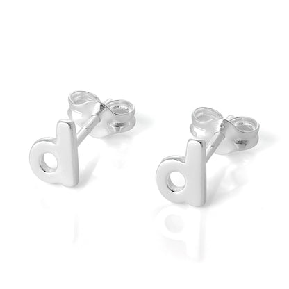 Sterling Silver Alphabet Letter Stud Earrings