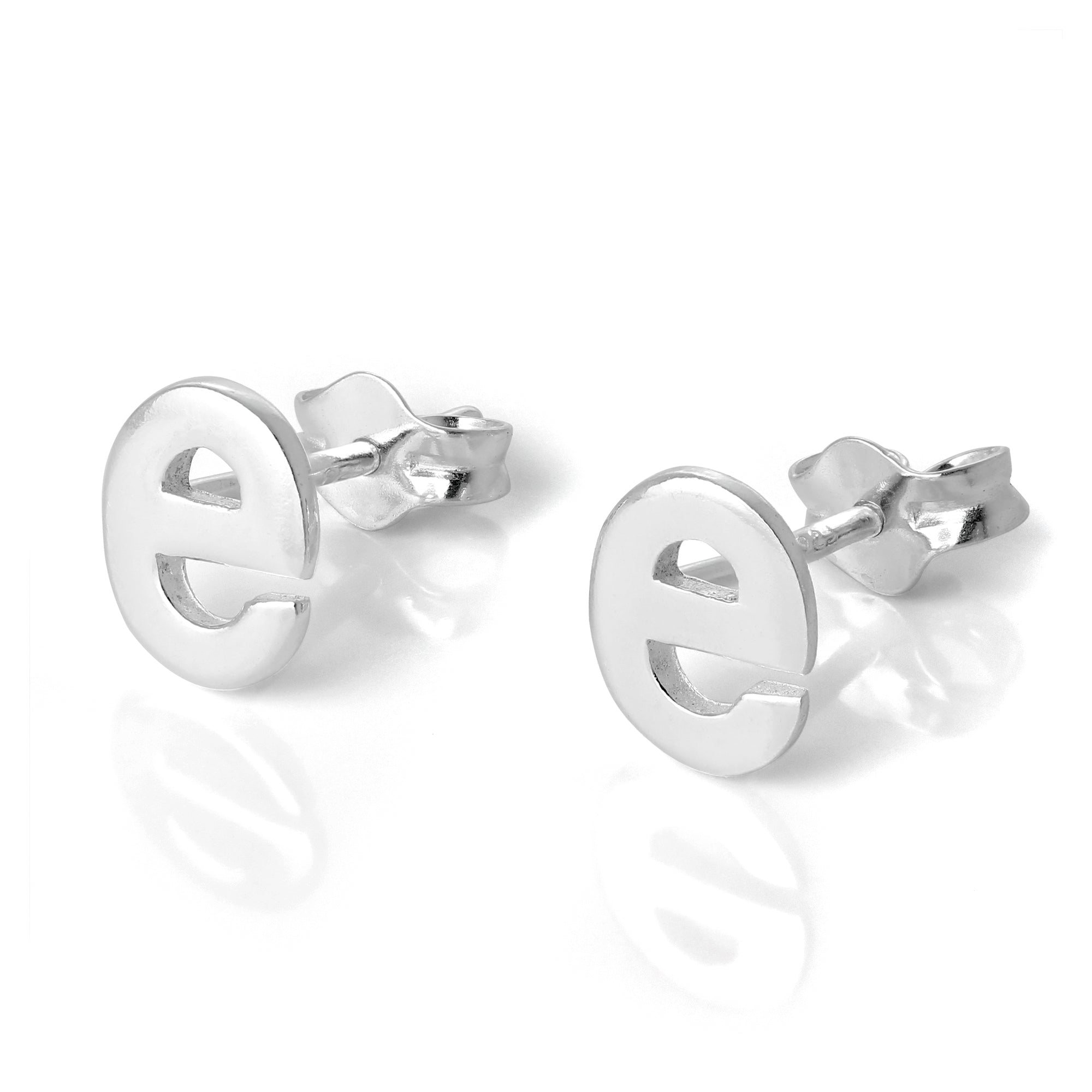 Sterling Silver Alphabet Letter Stud Earrings