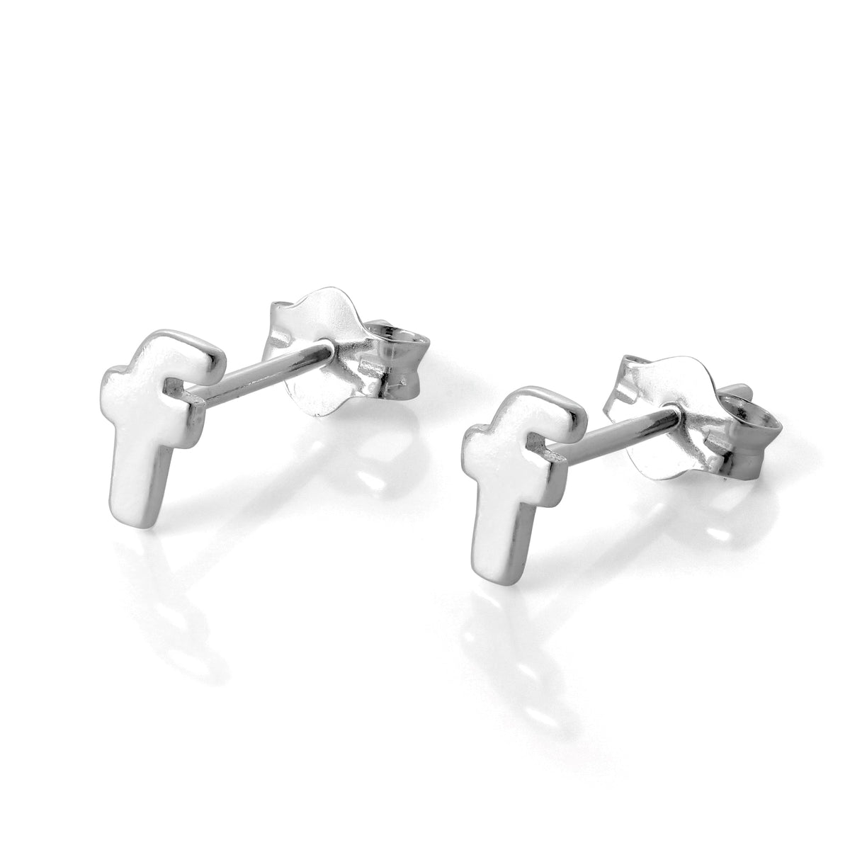 Sterling Silver Alphabet Letter Stud Earrings