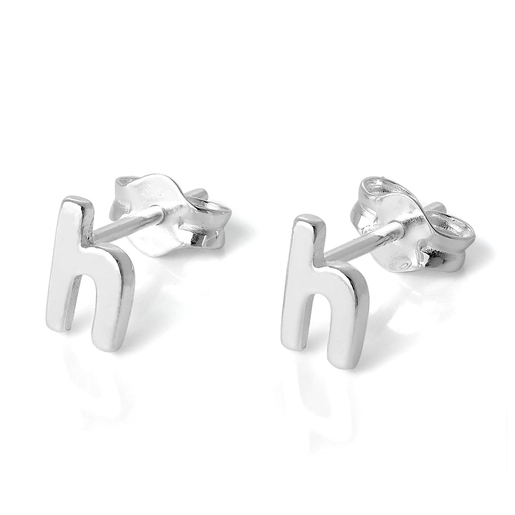 Sterling Silver Alphabet Letter Stud Earrings