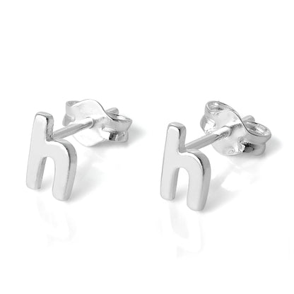 Sterling Silver Alphabet Letter Stud Earrings