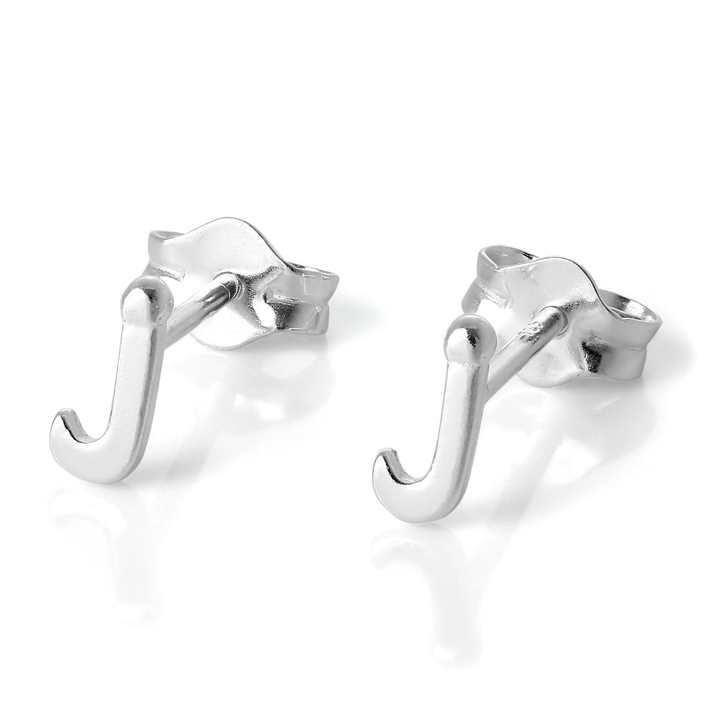 Sterling Silver Alphabet Letter Stud Earrings