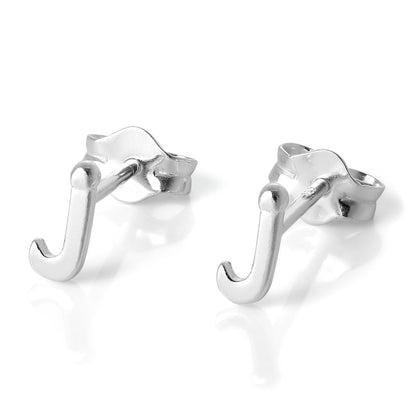 Sterling Silver Alphabet Letter Stud Earrings
