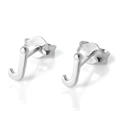 Sterling Silver Alphabet Letter Stud Earrings