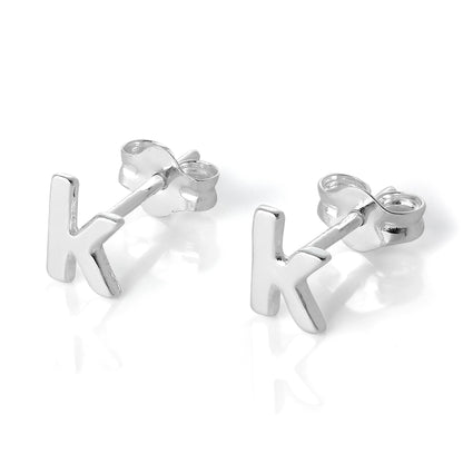 Sterling Silver Alphabet Letter Stud Earrings