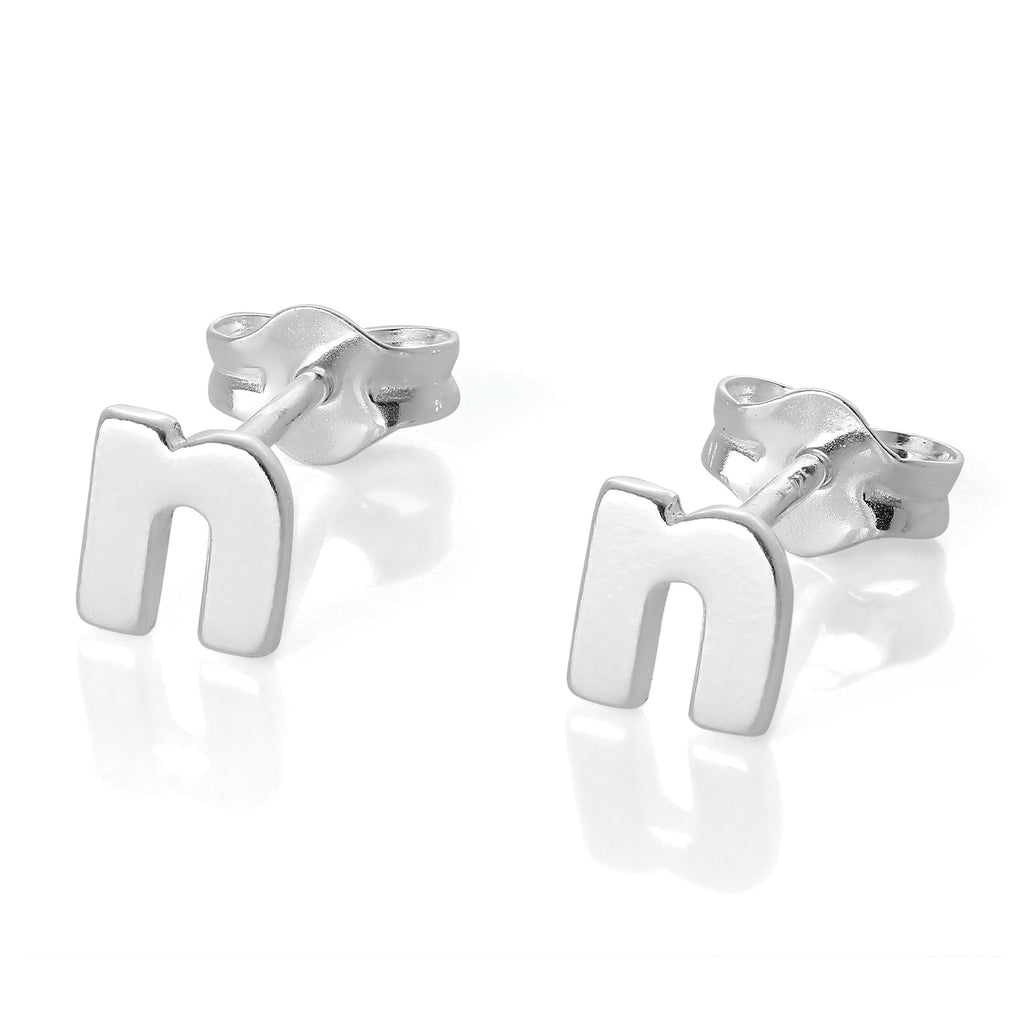 Sterling Silver Alphabet Letter Stud Earrings