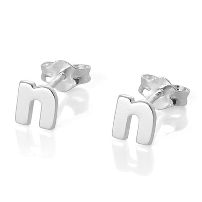Sterling Silver Alphabet Letter Stud Earrings