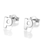 Sterling Silver Alphabet Letter Stud Earrings